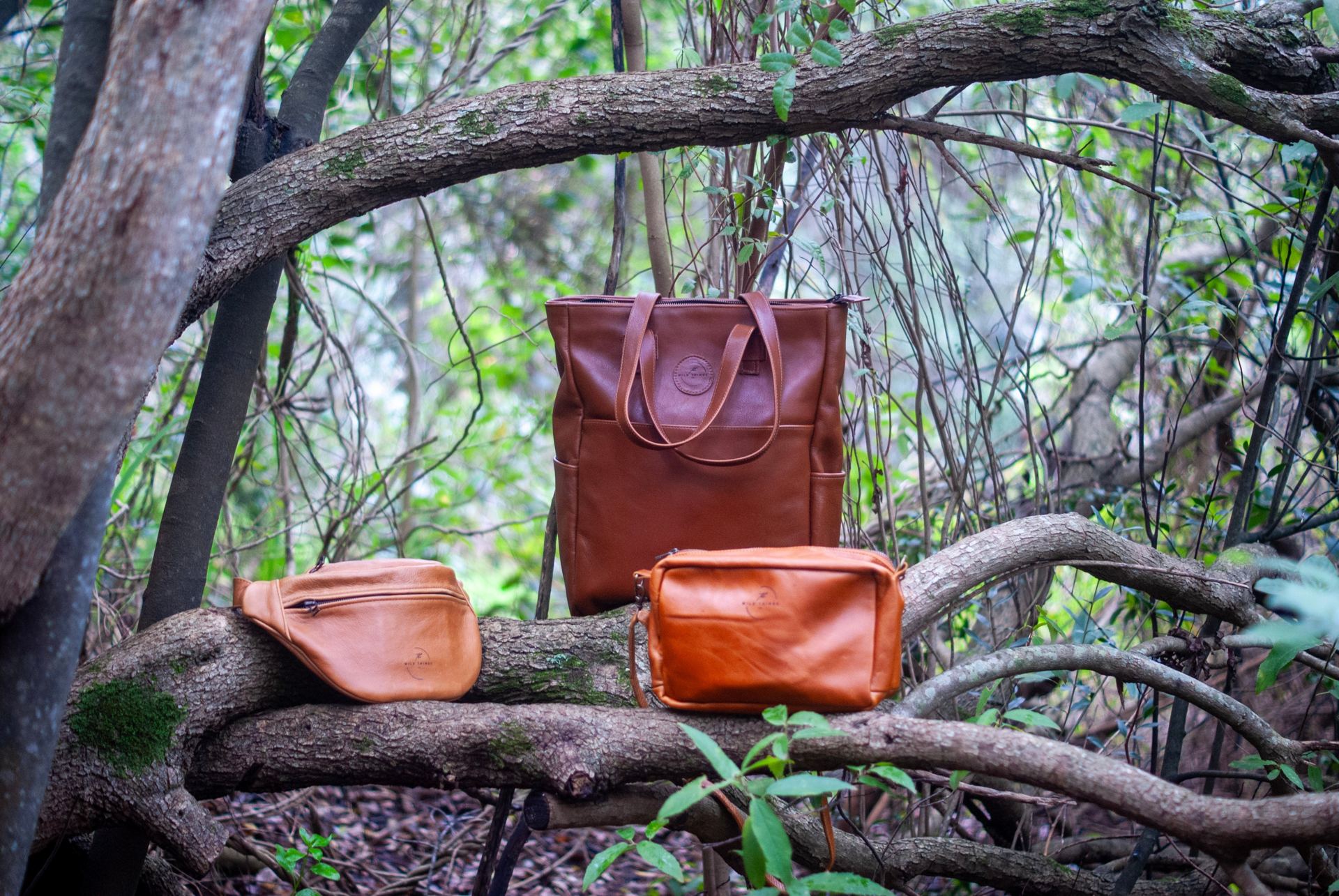 Wild Things Co. leather bags in the wild